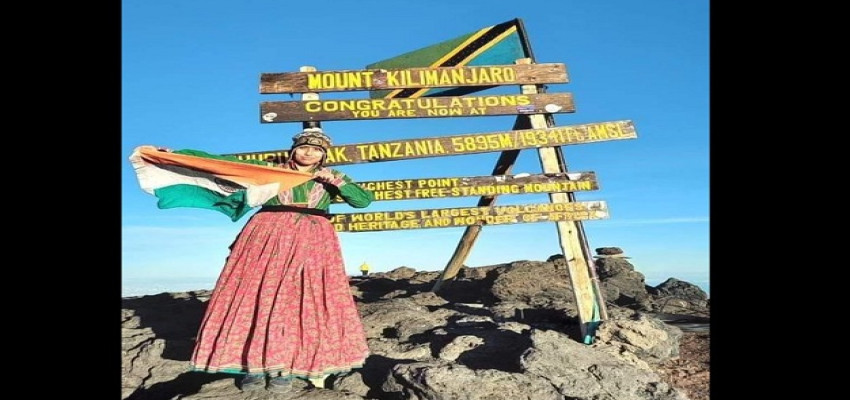 Anjali Sharma conquers Mount Kilimanjaro wearing Luanchari